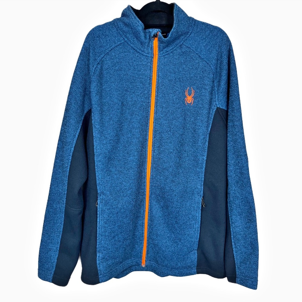 MEN’S SPYDER ZIP UP JACKET IN BLUE AND ORANGE SIZE XL
